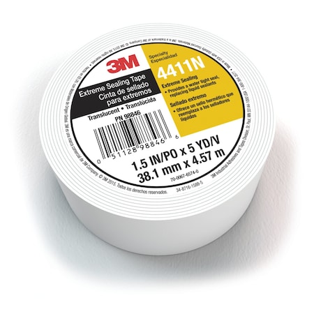 3M Extreme Sealing Tape 4411N, Translucent, 3 In X 36 Yards, 40 Mil 7010335938